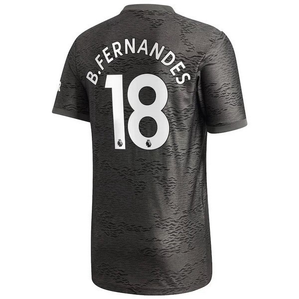 Camiseta Manchester United NO.18 B. Fernandes 2ª 2020-2021 Negro